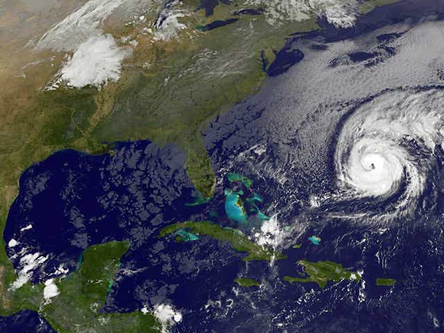 This NOAA-NASA Goes East project satellite image shows Hurricane Nicole heading towards Bermuda