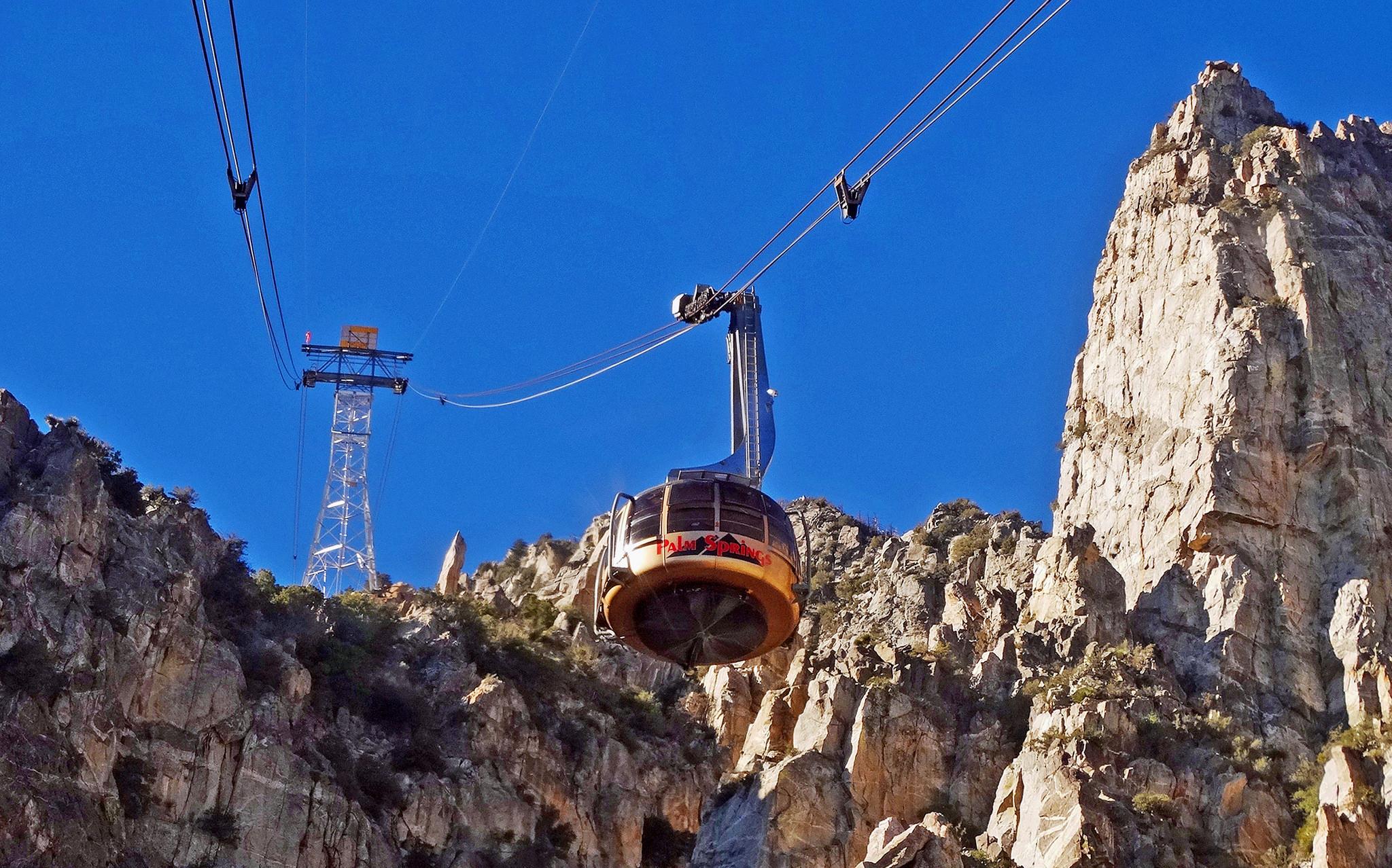 The rotating cable car in Palm Springs