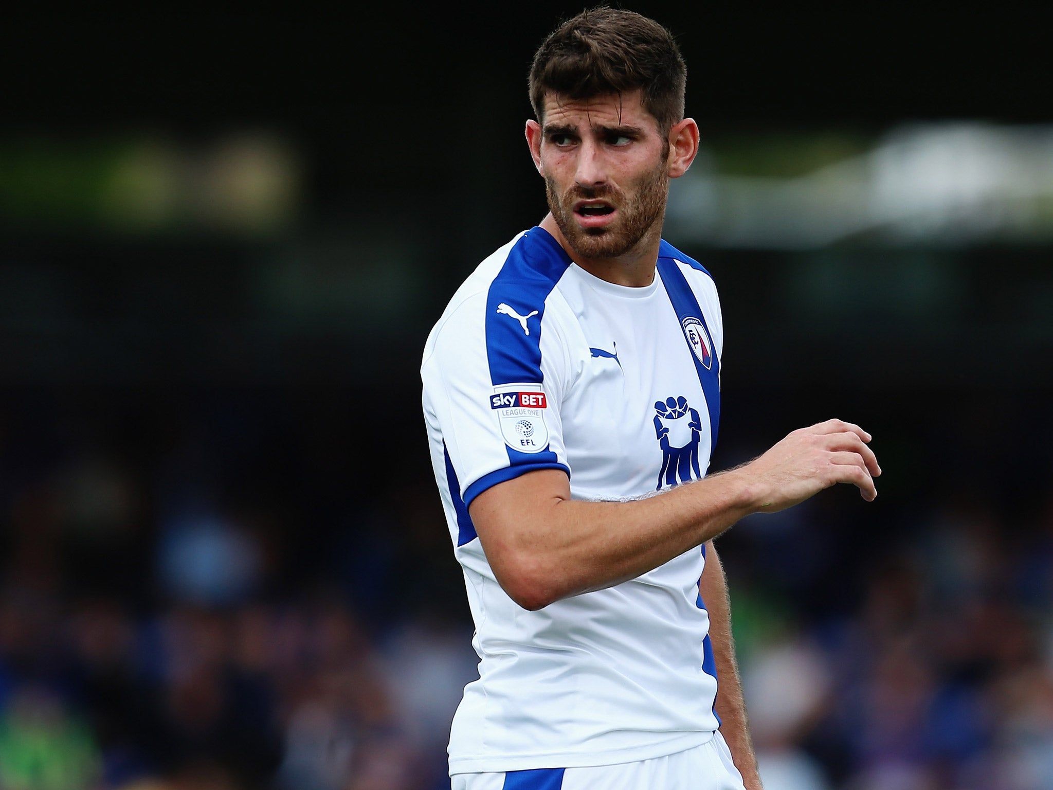 Ched Evans currently plays for Chesterfield, who were 'naturally delighted' that the striker was cleared of rape