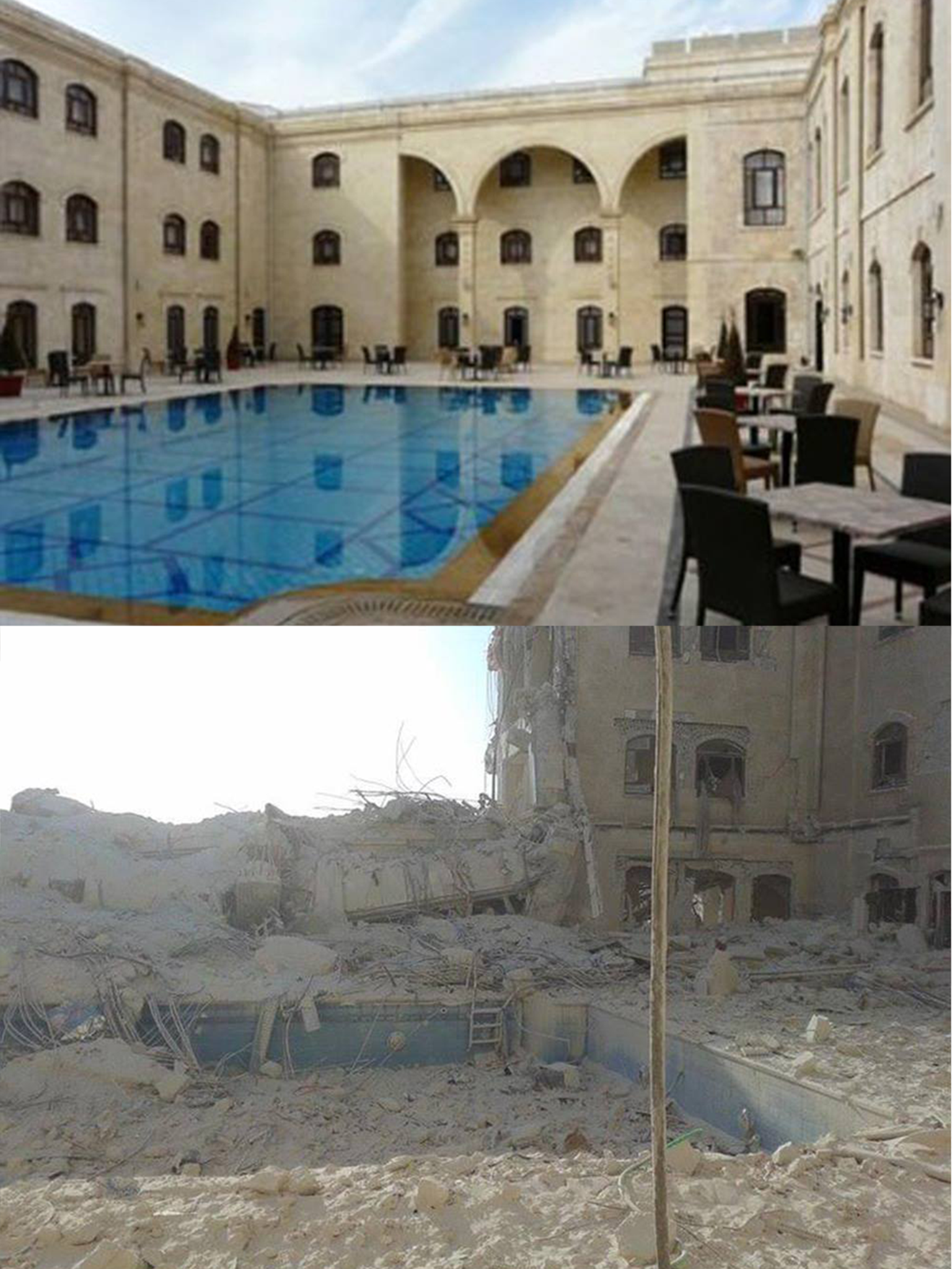 It’s easy to imagine what a stay in the Carlton Citadel Hotel might have been like. The Islamic Front rebel group claimed responsibility for the May 2014 blast, claiming it had killed 50 soldiers