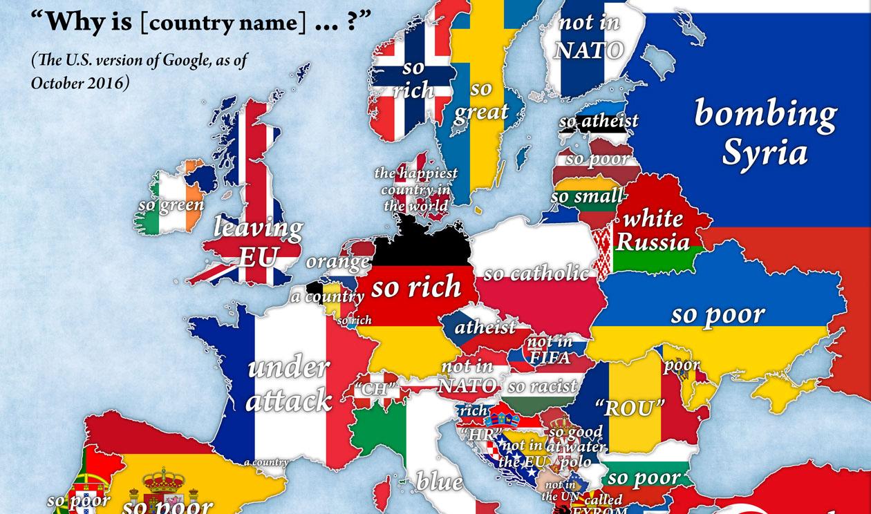 Mapping European Stereotypes Brain Pickings Europe Map Funny Maps   Crop 