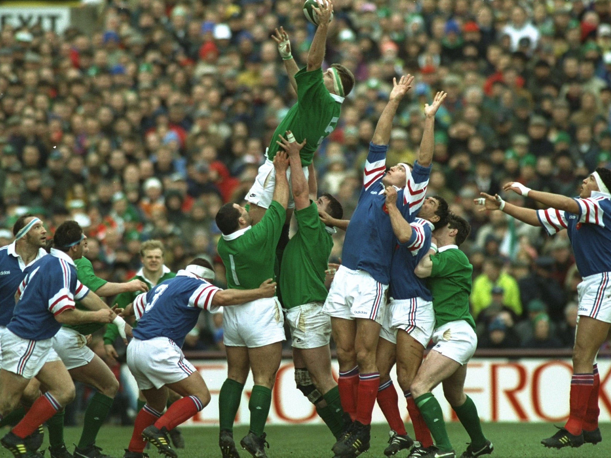 Foley scored a try on his Ireland debut in the 1995 Five Nations
