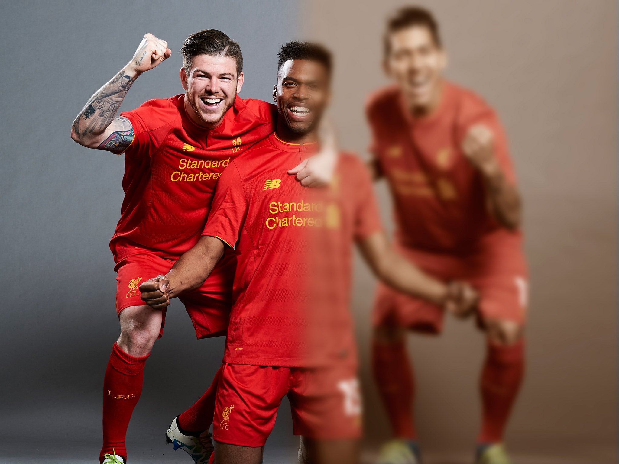 Alberto Moreno, Daniel Sturridge and Roberto Firmino display the issues that visual impairment brings