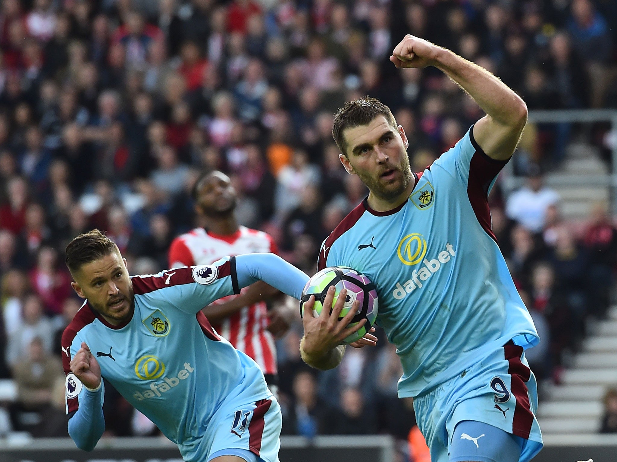 Vokes celebrates scoring his consolation goal