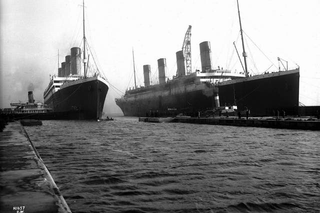 Rare photo evidence of the Titanic and Britannic side by side in Southampton docks