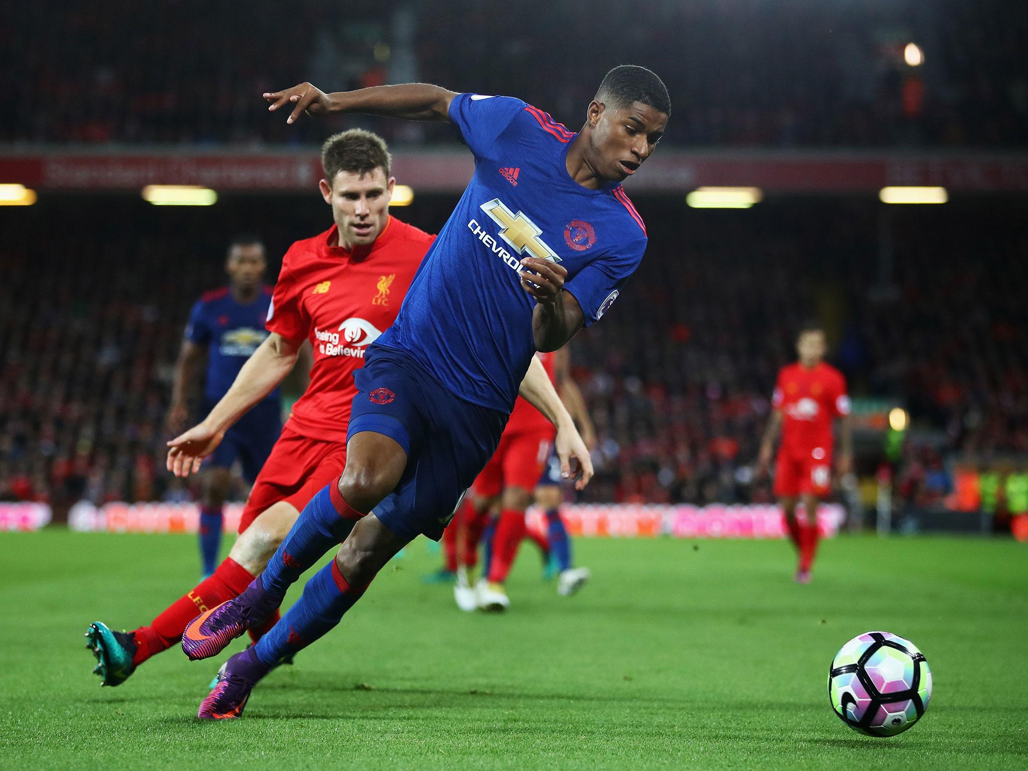 Rashford was one of two academy graduates, Pogba excluded, in United's squad on Monday (Getty)