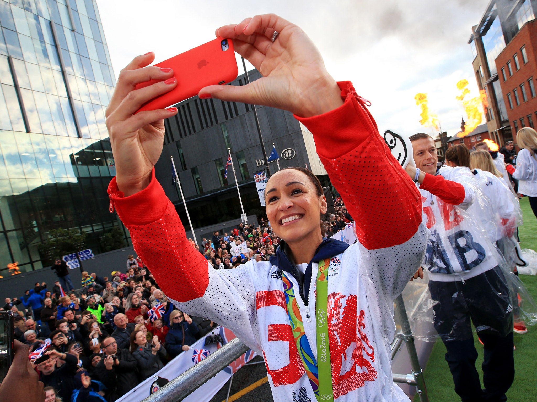 Ennis-Hill joined the rest of Great Britain's Olympic and Paralympic athletes in Manchester