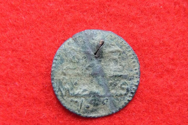 One of the Roman coins discovered