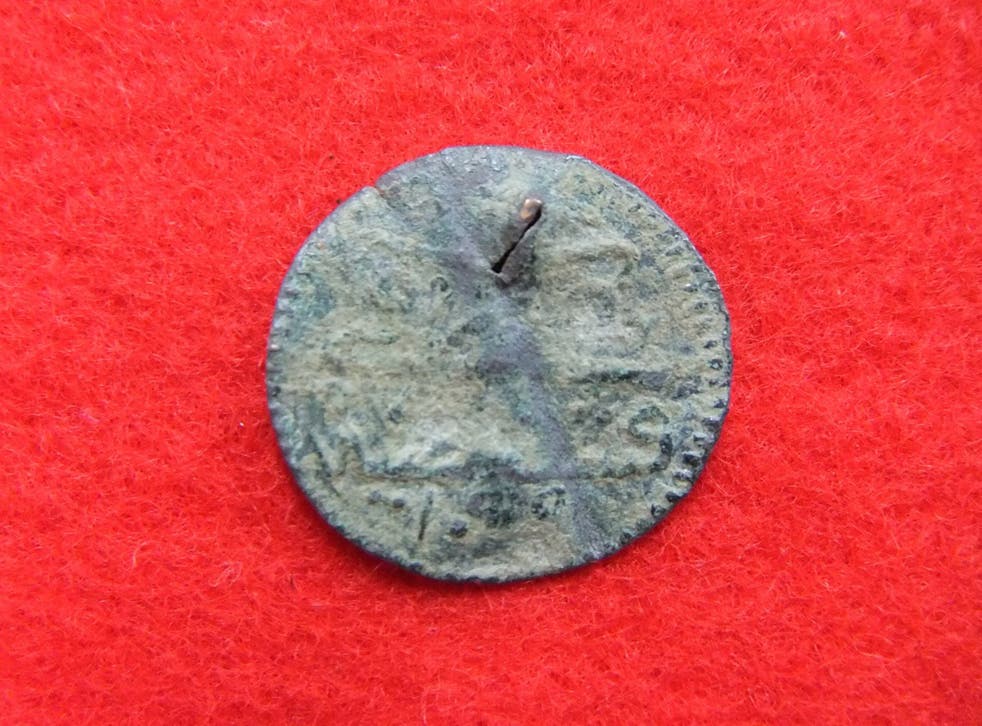 One of the Roman coins discovered