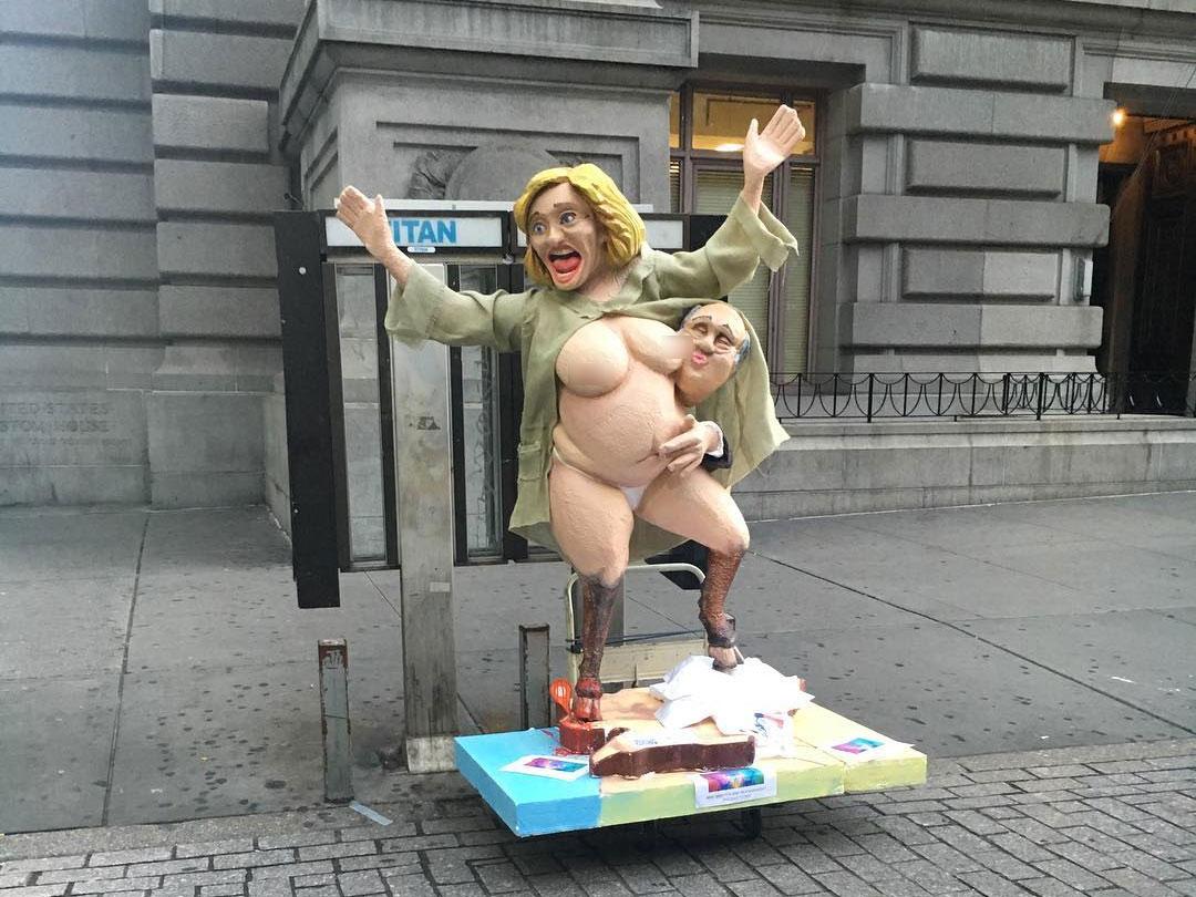 Naked Hillary Clinton statue stirs confrontation in New York City | The  Independent | The Independent