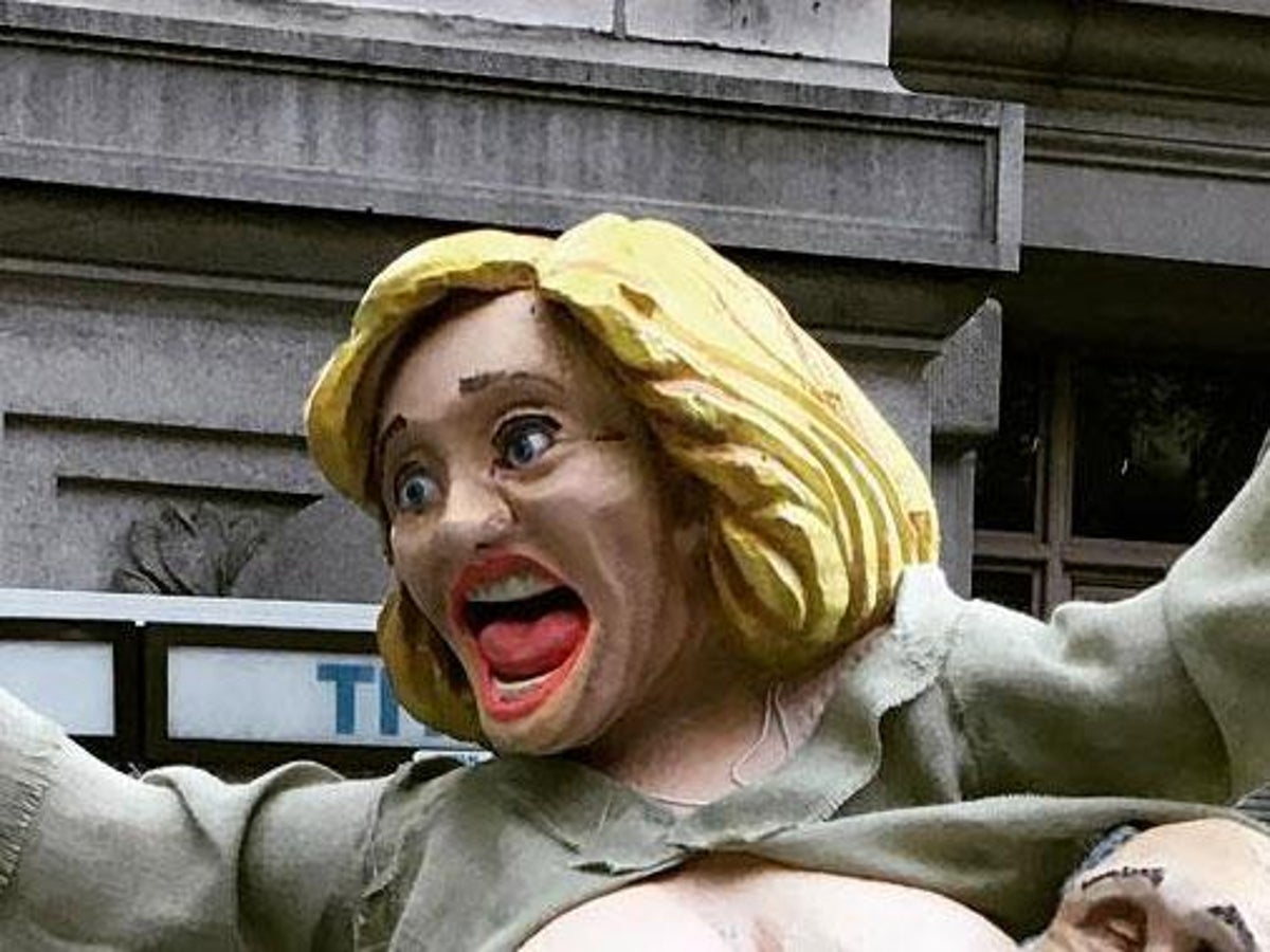 Naked Hillary Clinton statue stirs confrontation in New York City | The  Independent | The Independent