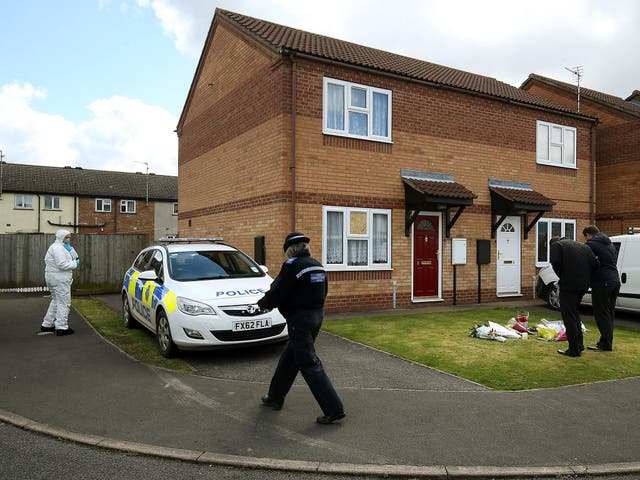 File photo of the scene outside a house in Spalding, Lincolnshire, where the bodies of 49-year-old Elizabeth Edwards and 13-year-old Katie were found