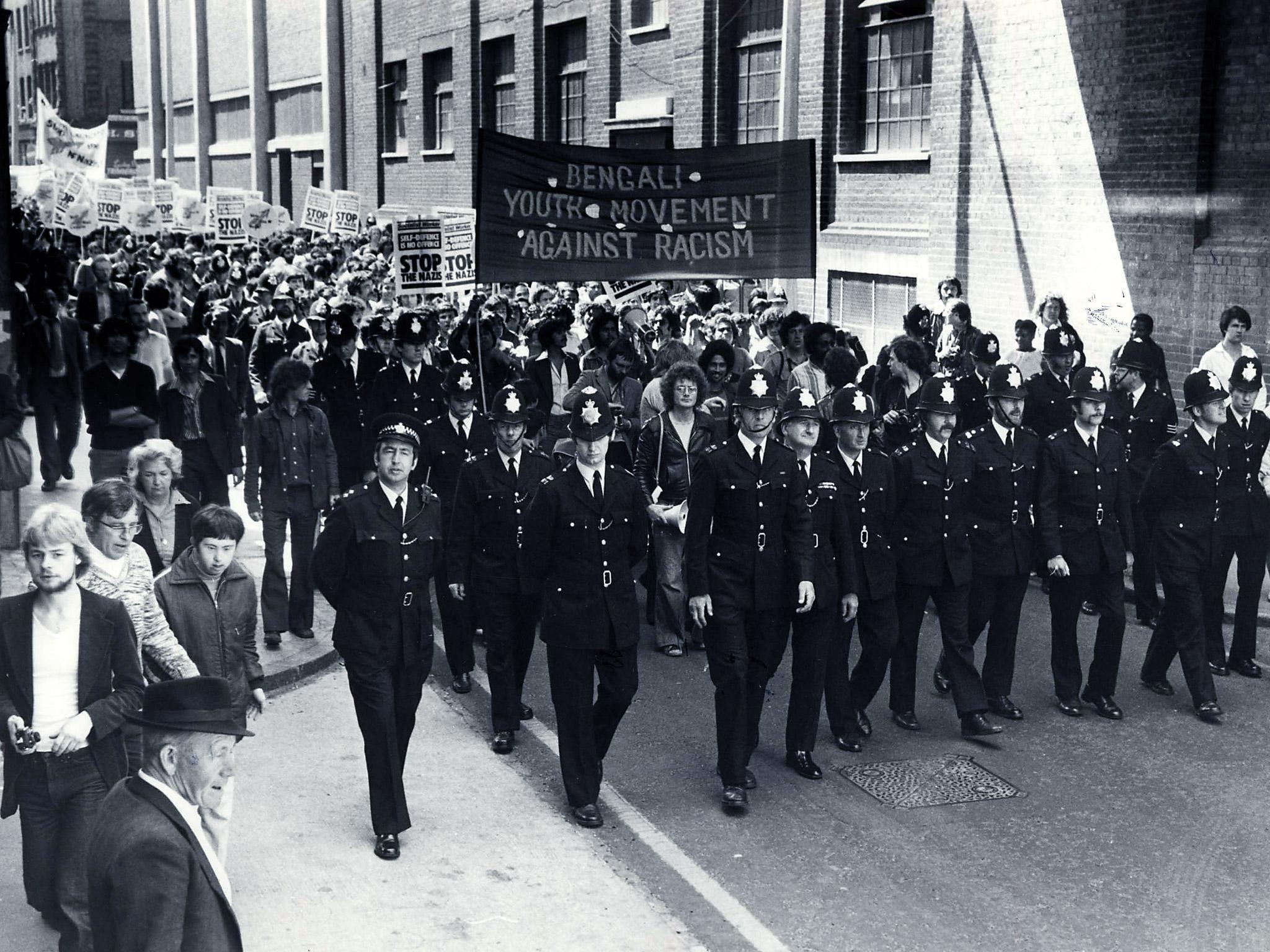 Anti Nazi League rally in Brick Lane, East London, in 1978