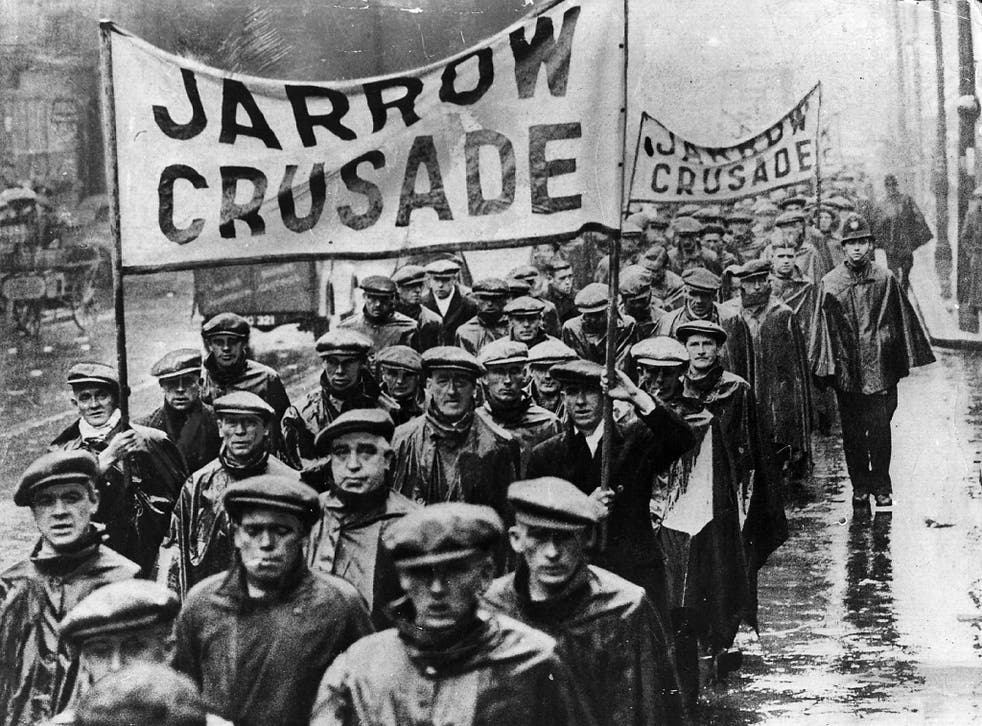 In 1936, mass unemployment in the north-east of England drove 200 men to march in protest from Jarrow to London...but what use is the job if it only undermines all the rights and the health of workers