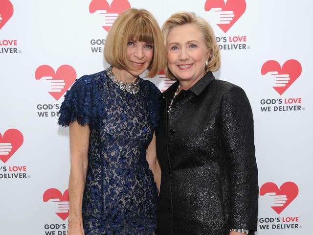 Vogue editor Anna Wintour and Hillary Clinton at an awards ceremony in 2013