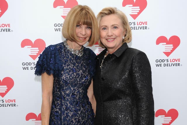 Vogue editor Anna Wintour and Hillary Clinton at an awards ceremony in 2013