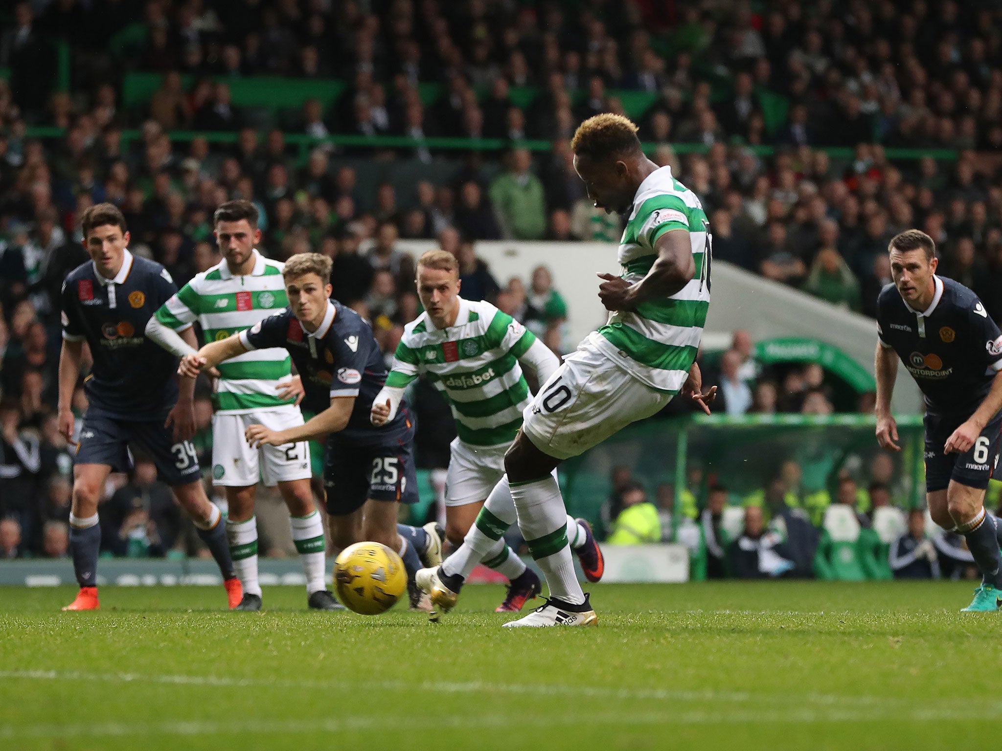 Moussa Dembele scored from the spot to make it 2-0 against Motherwell on Saturday