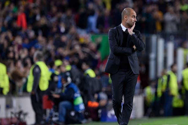 Guardiola could only watch on helplessly from the sidelines as his team struggled to impress at the Nou Camp