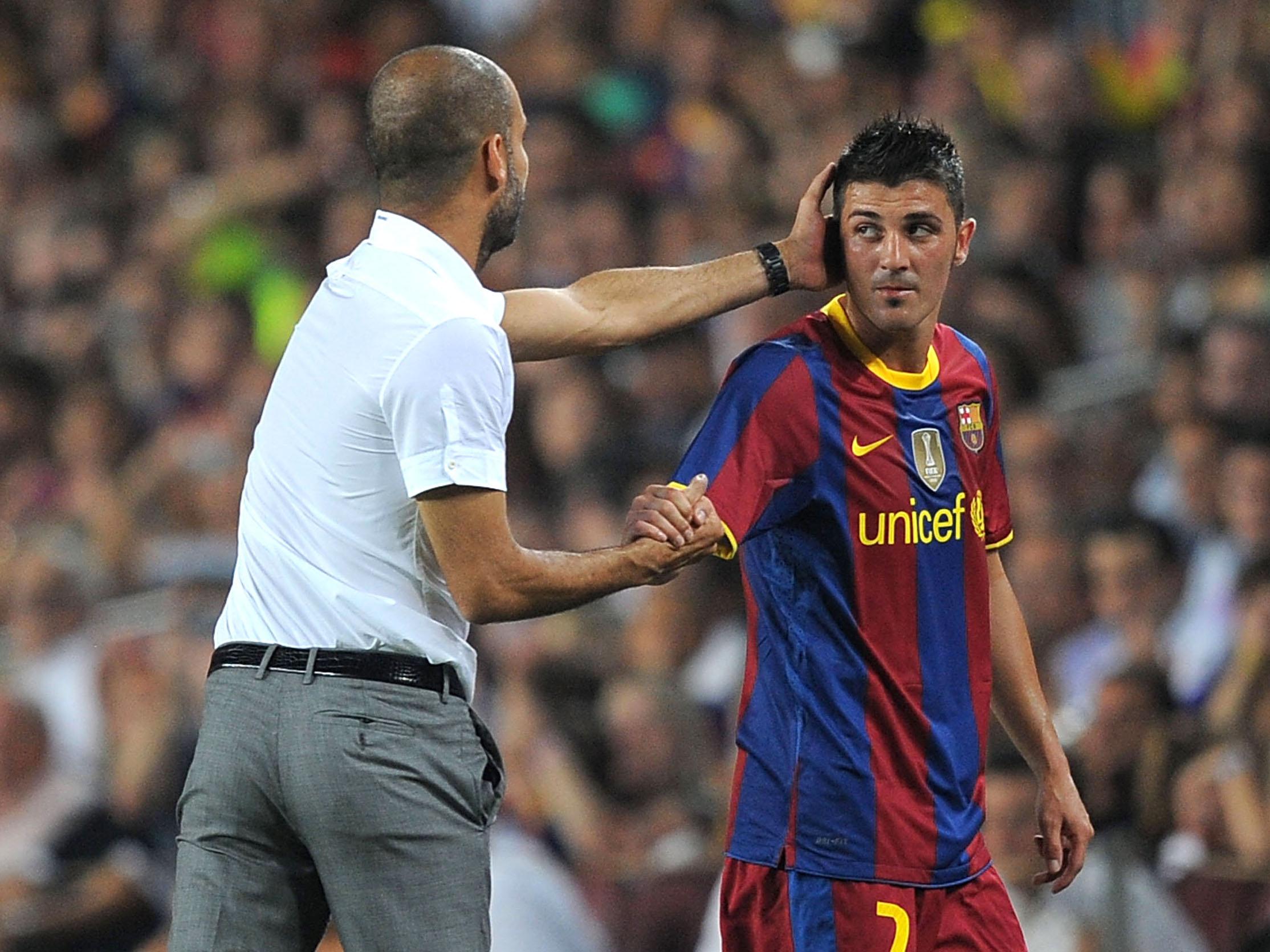 Despite Villa being Spain’s all-time record goalscorer, he never played as a number nine for Barca, instead being deployed out to the left with Messi preferred as the withdrawn option through the middle.