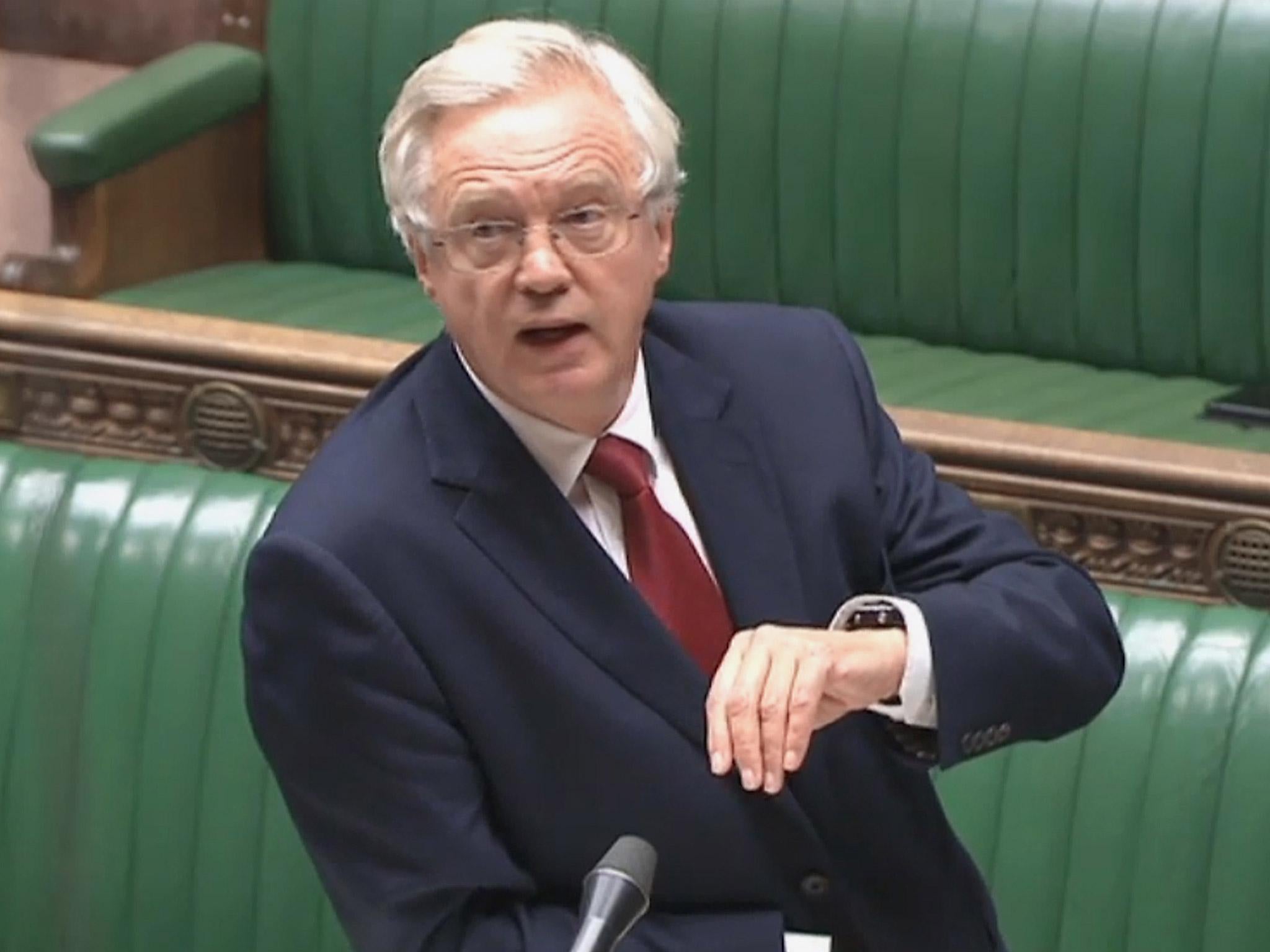 Brexit Secretary David Davis: 'It’s within the power of the House, if it so chooses, to make such resolutions'