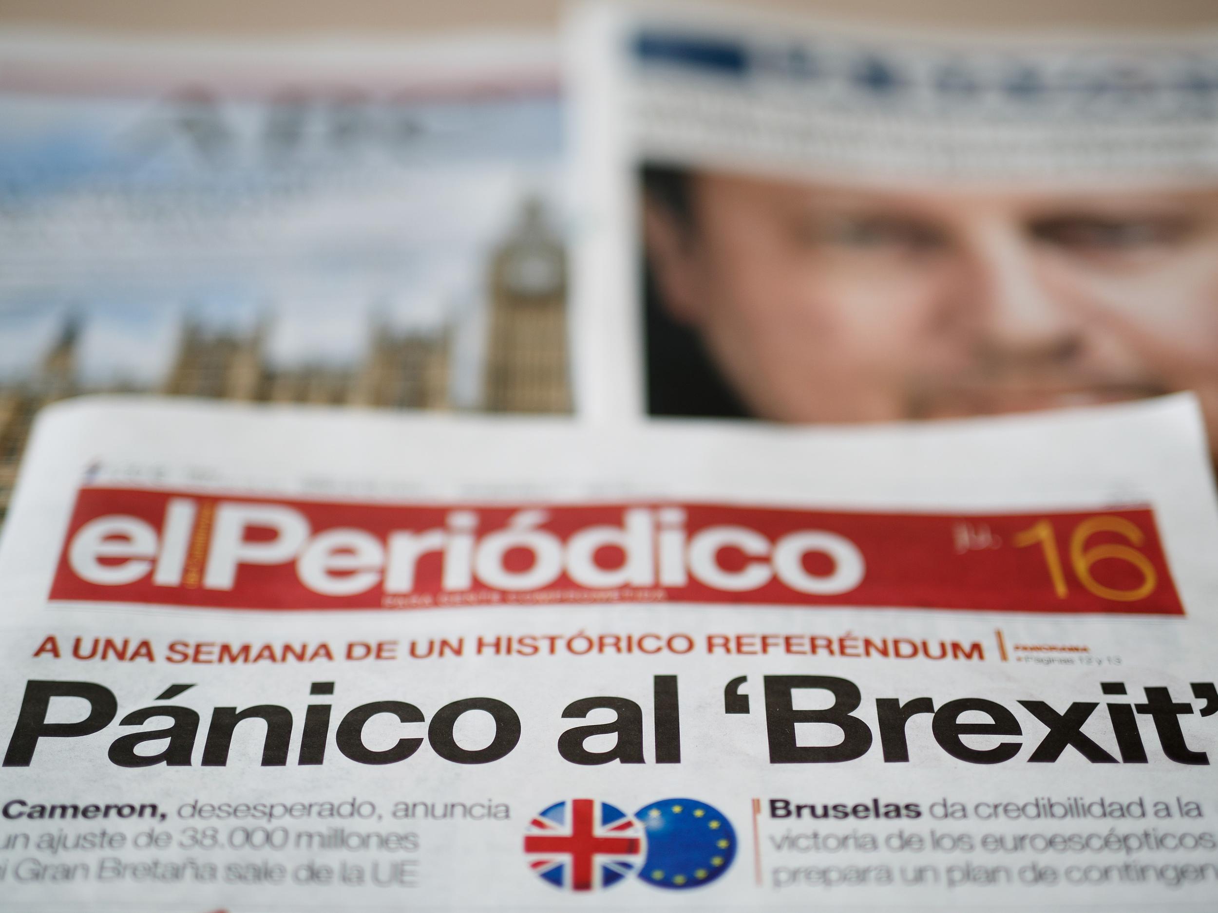 Spanish newspaper El Periodico reports on 'El Brexit'