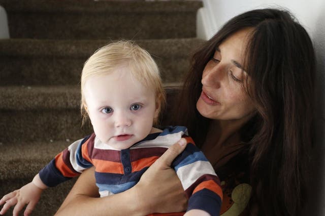 Fulvia Serra with her one-year-old son Sebastiano who she is raising as a vegan