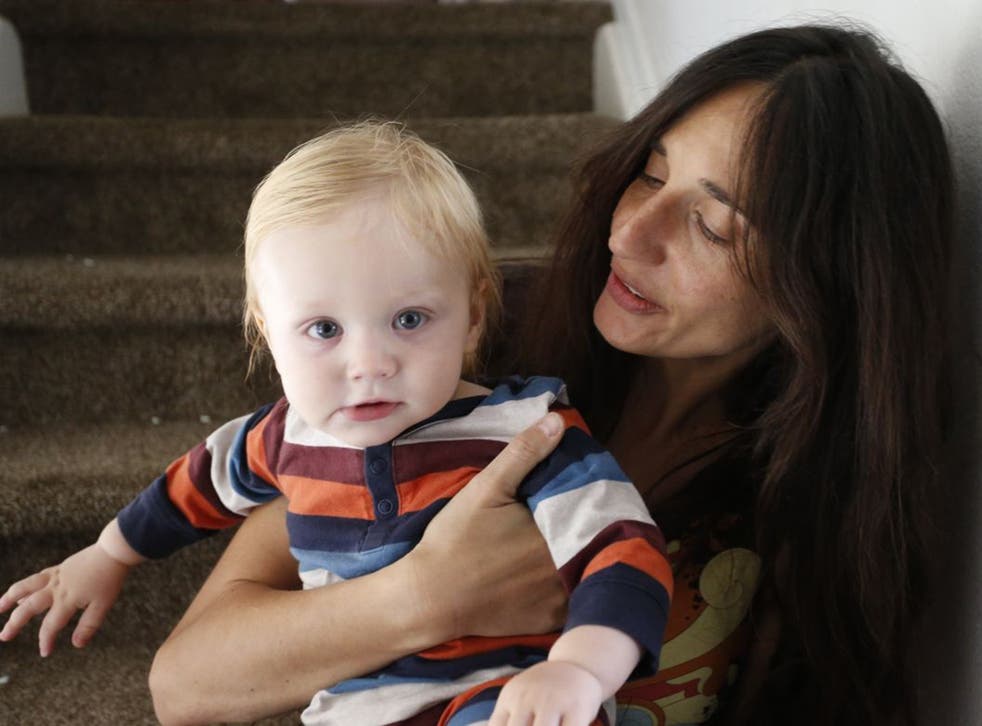 Fulvia Serra with her one-year-old son Sebastiano who she is raising as a vegan