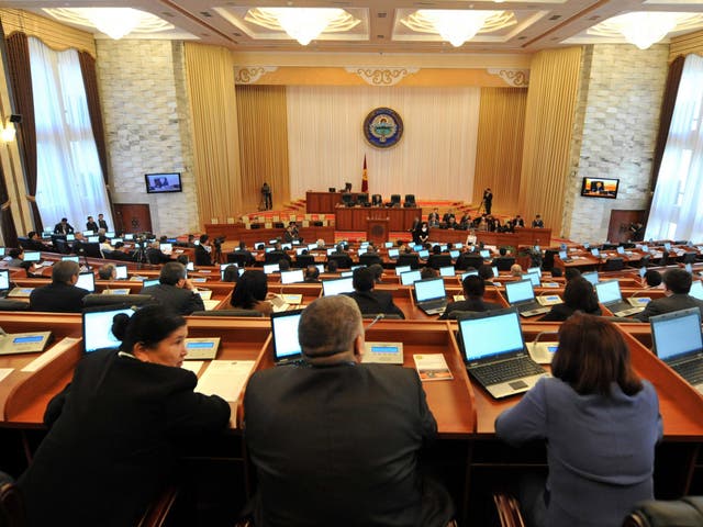 Members of the Kyrgyz parliament in Bishkek in 2010
