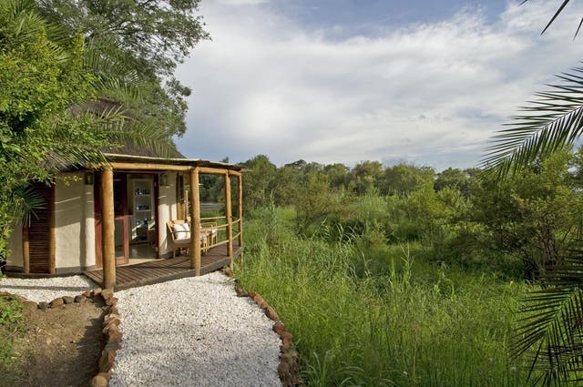 The lodge sits within the lush Mosi-oa-Tunya National Park 