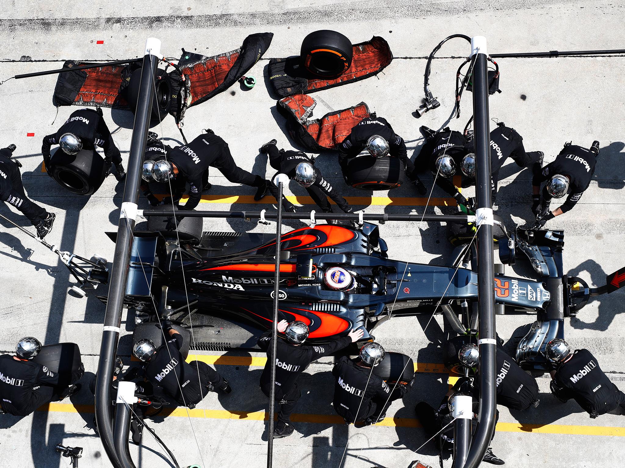 Every milisecond counts when McLaren's pit team are at work