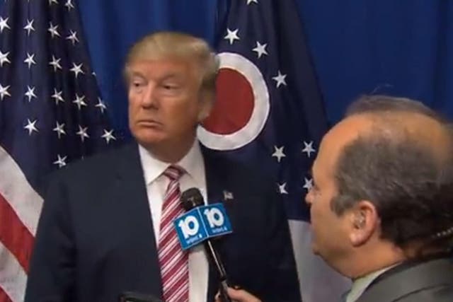 Mr Trump was not pleased when he was asked difficult questions