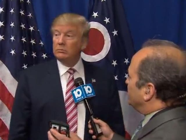 Mr Trump was not pleased when he was asked difficult questions