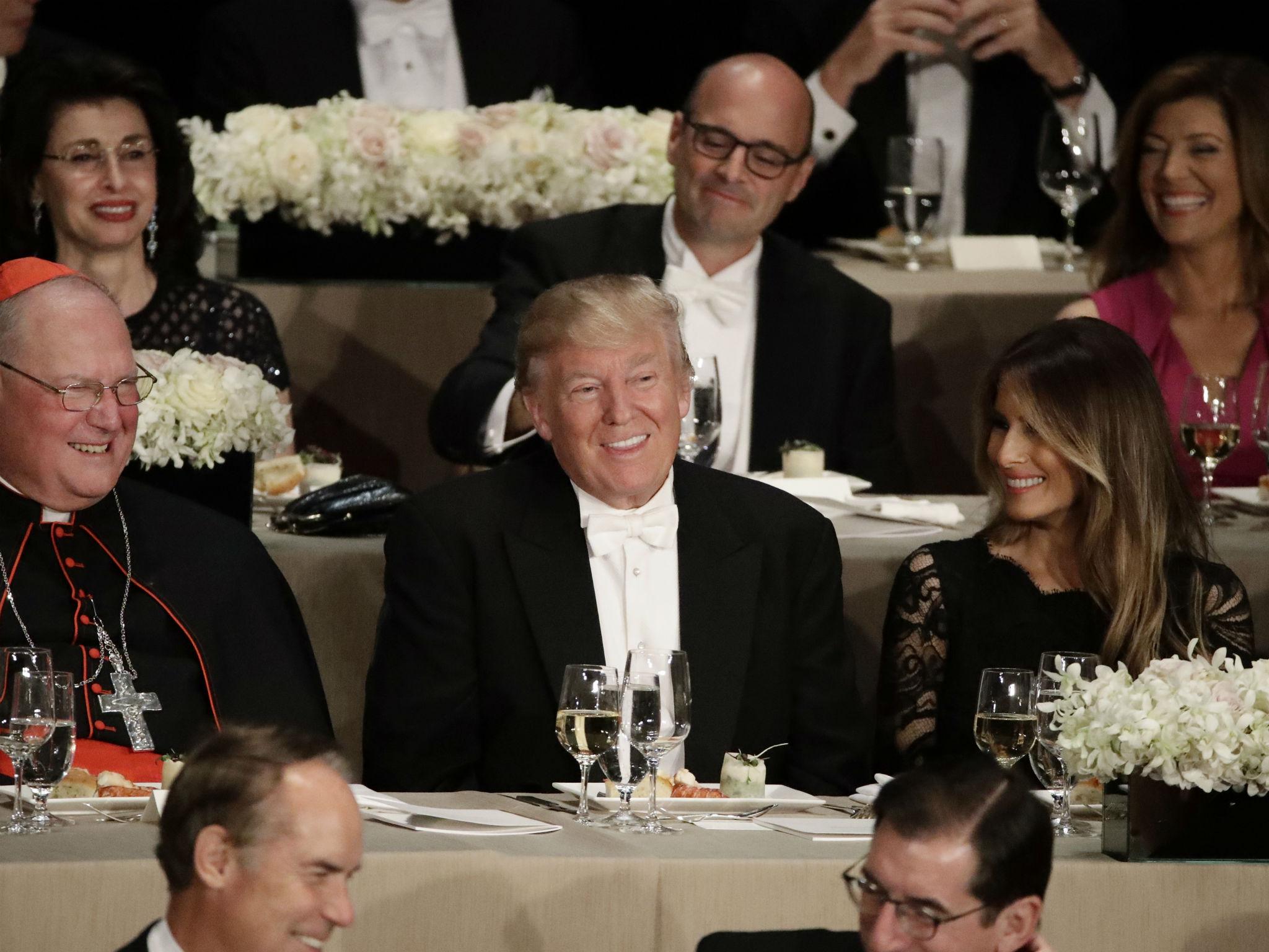 Melania Trump was a good sport at the dinner
