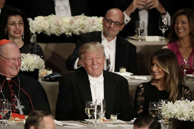 Melania Trump was a good sport at the dinner