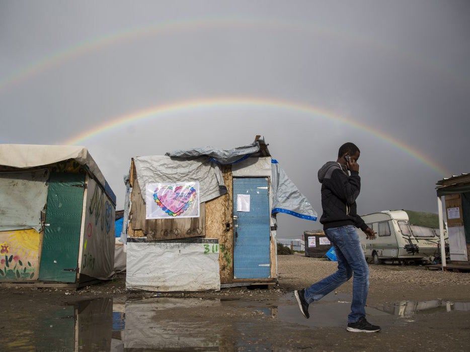 The refugee camp in Calais, which is due to be demolished tomorrow