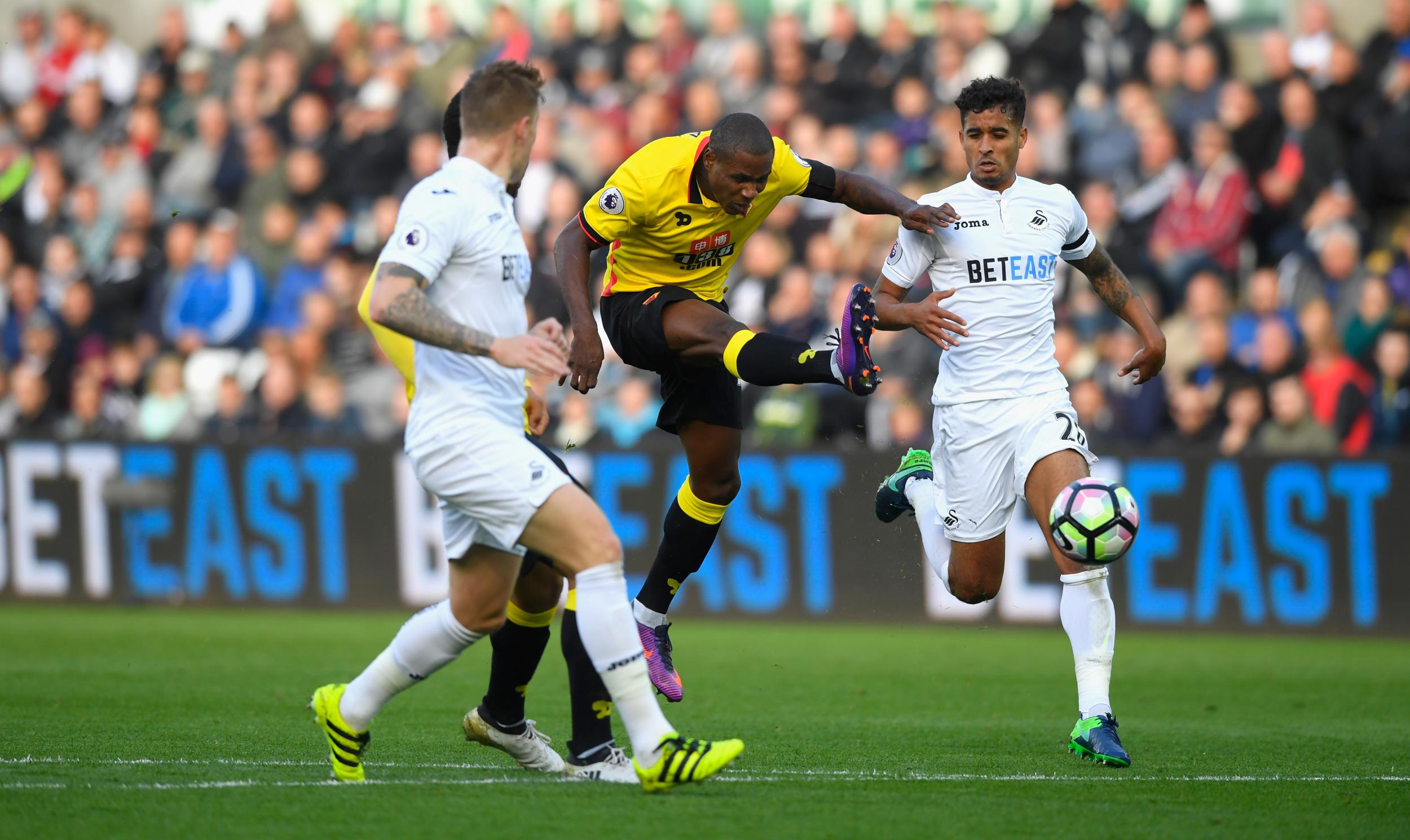 Odion Ighalo tries his luck with a shot on goal but both sides ultimately failed to break the deadlock