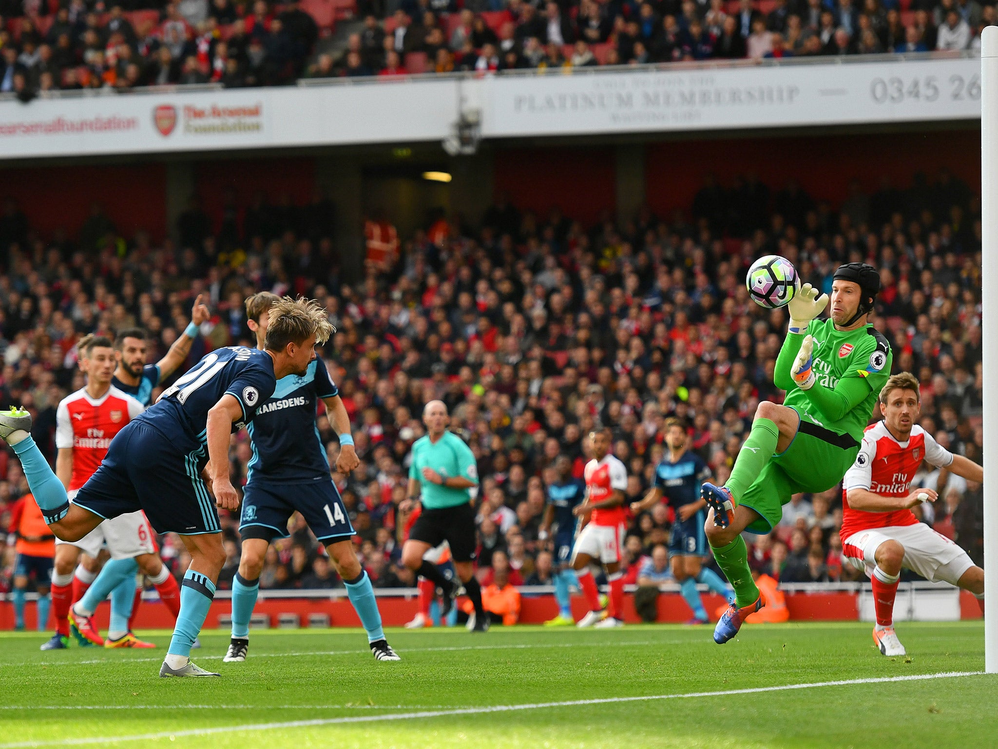 Petr Cech saved Arsenal a point in the 0-0 draw with Middlesbrough