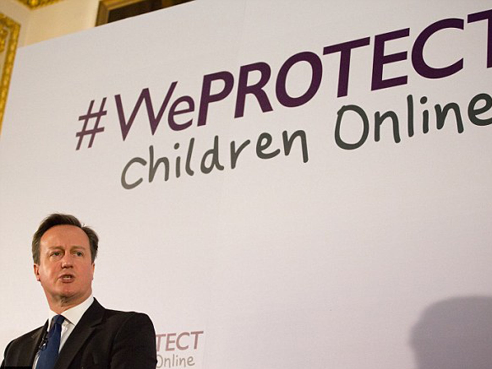 David Cameron at the December 2014 summit with internet firms at which he promised to create the new criminal offence