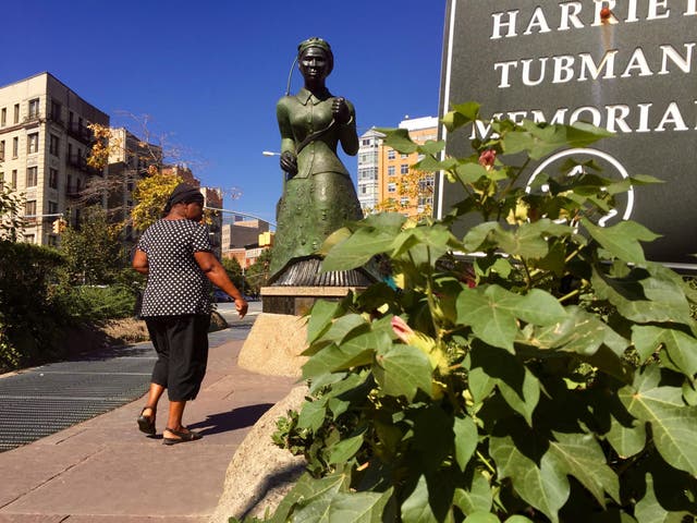 The statue of the slave abolitionist was erected ten years ago