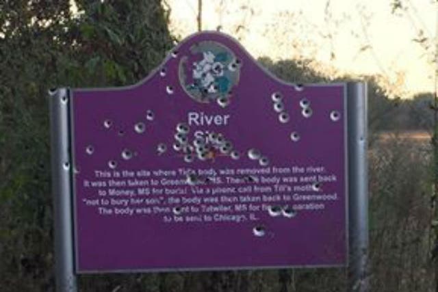 At least 50 bullet holes have damaged the sign in nine years