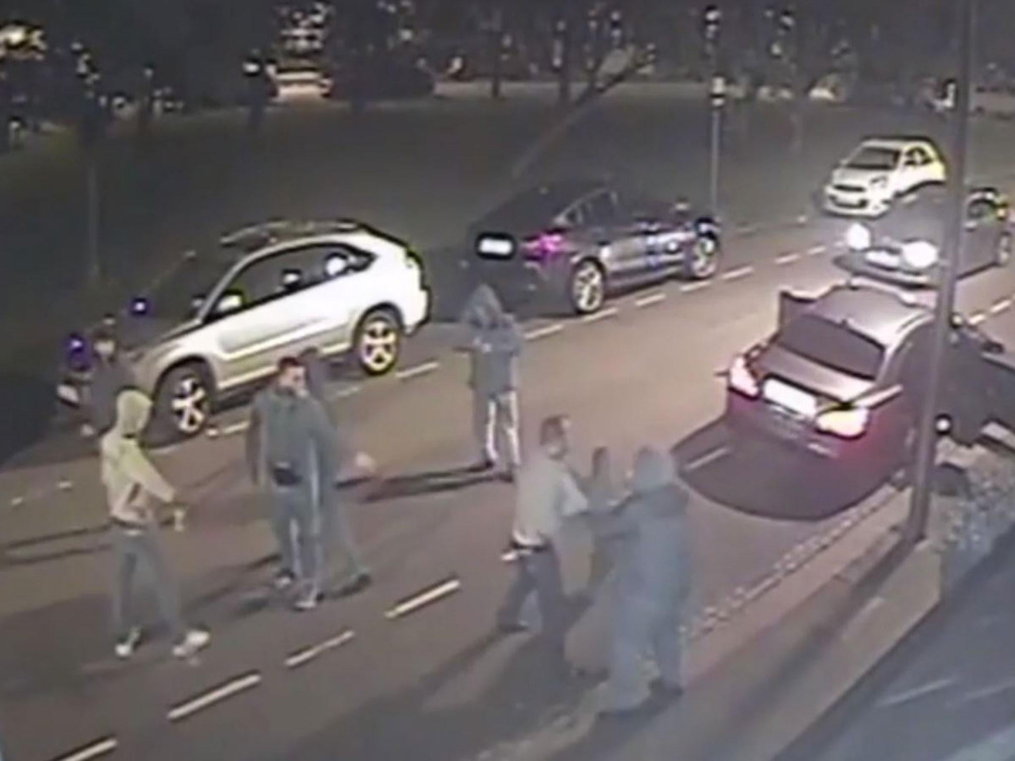 CCTV captures shooting during 12-man brawl in north London