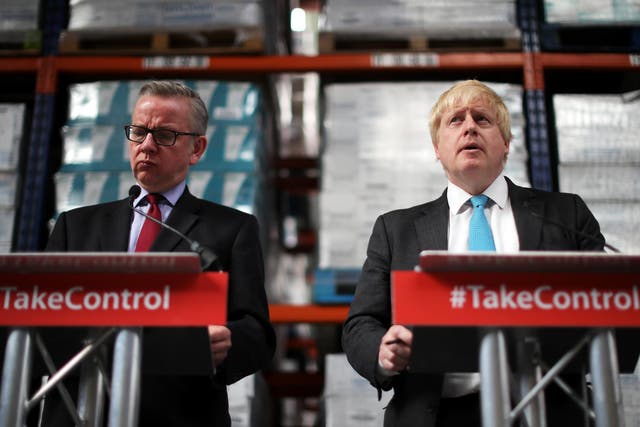 Michael Gove and Boris Johnson on the Vote Leave campaign trail together