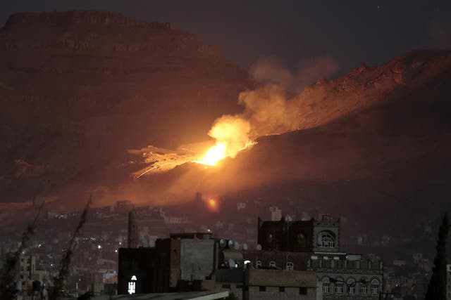 A Saudi-led coalition air strike on the outskirts of Yemen's capital Sanaa earlier this month