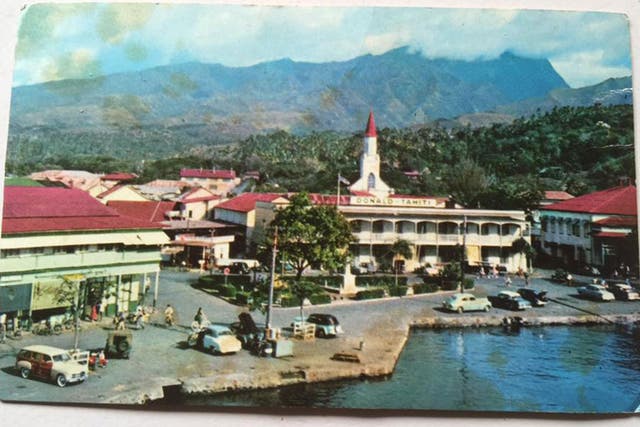 The postcard from Tahiti, sent in 1966