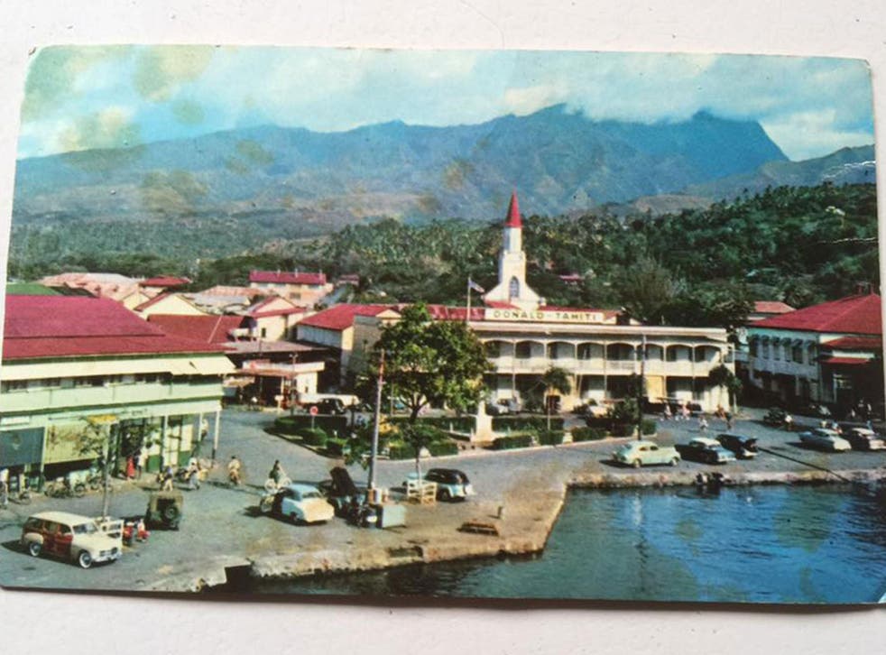 The postcard from Tahiti, sent in 1966