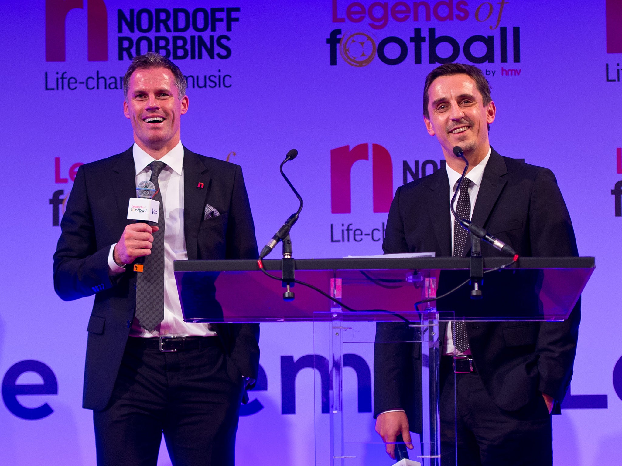 Carragher and Neville are not shy of making jokes at each other's expense