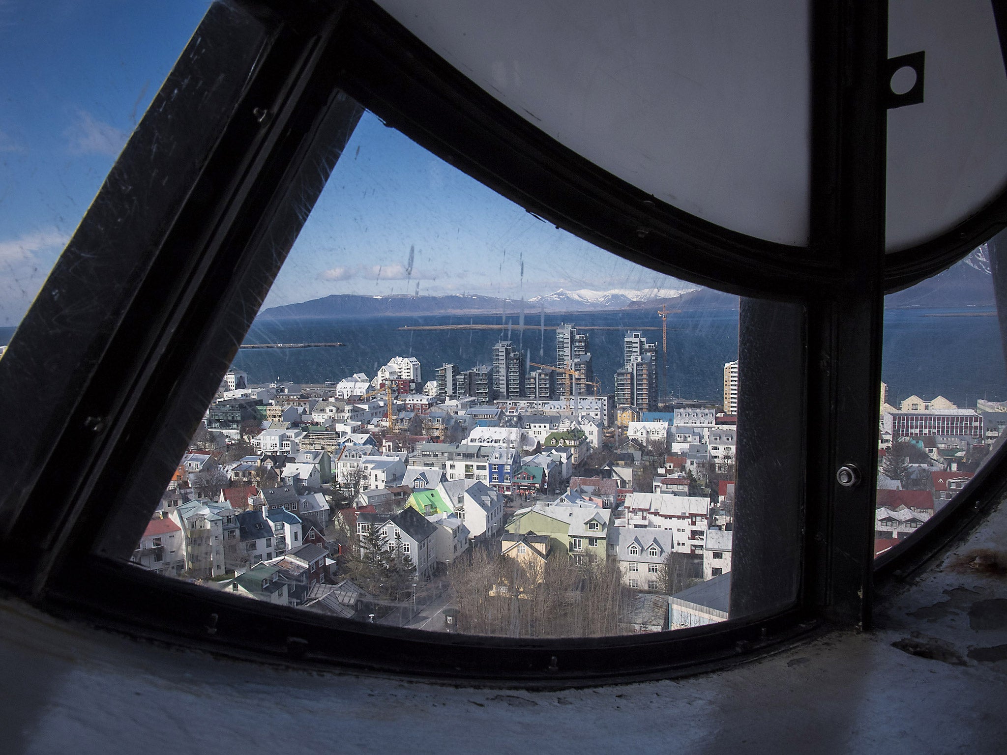The view of buildings in downtown Reykjavík from the top of Hallgrímskirkja, the national church of Iceland (The Washington Post/Jabin Botsford)