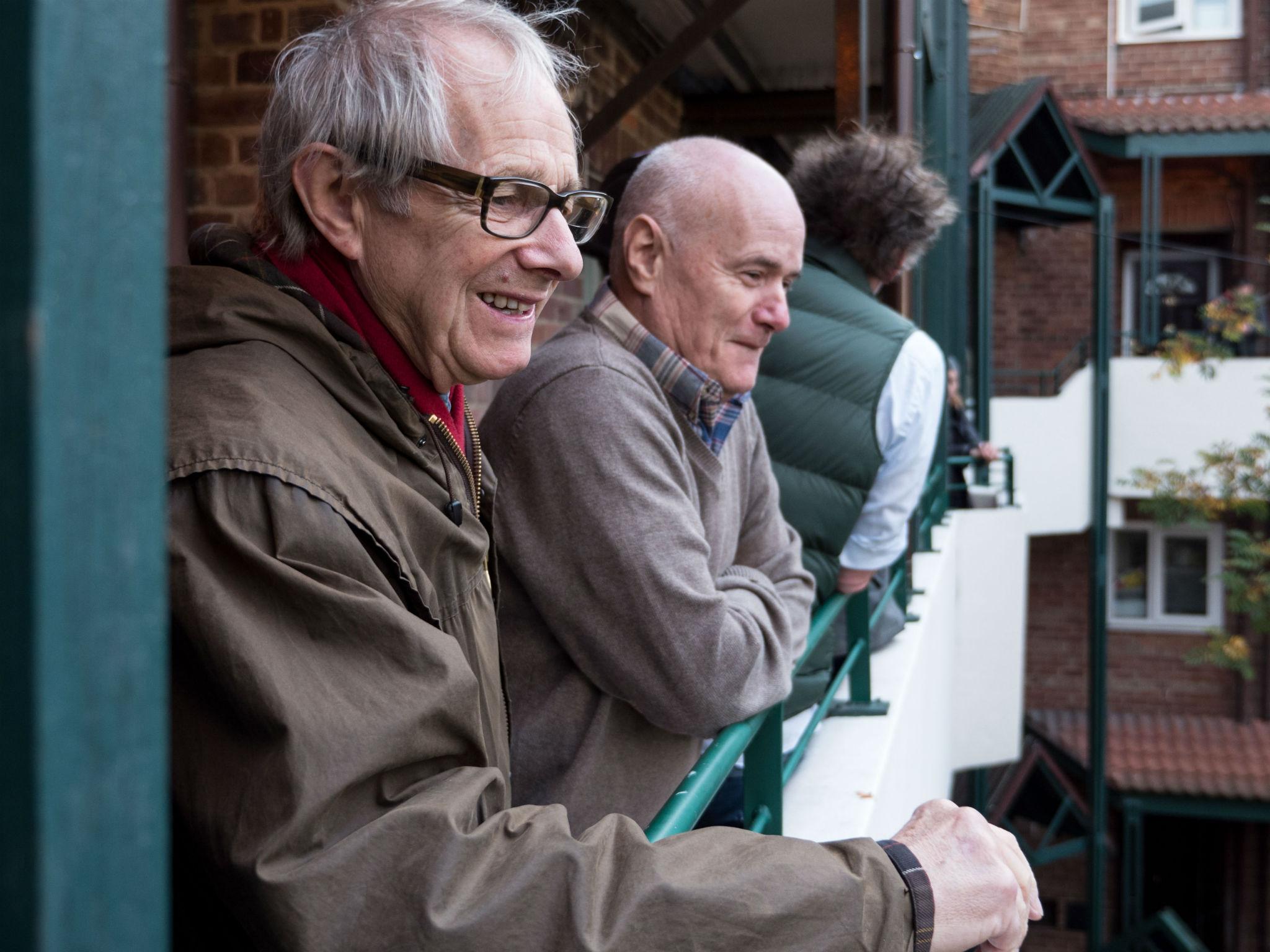 Ken Loach (left) with Dave Johns on set of his new film, I, Daniel Blake