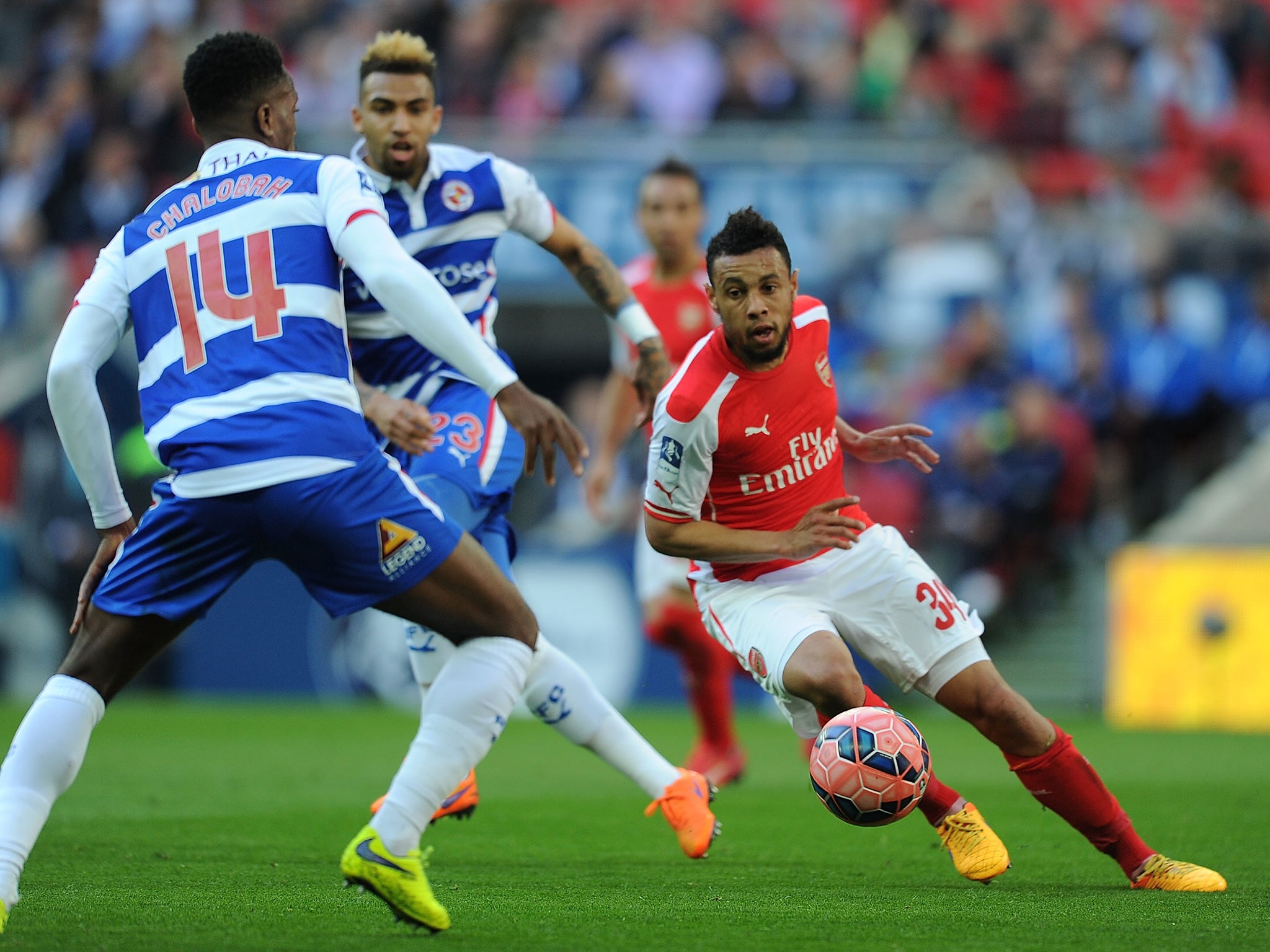 Arsenal's Francis Coquelin against Reading in the 2015 FA Cup semi-final