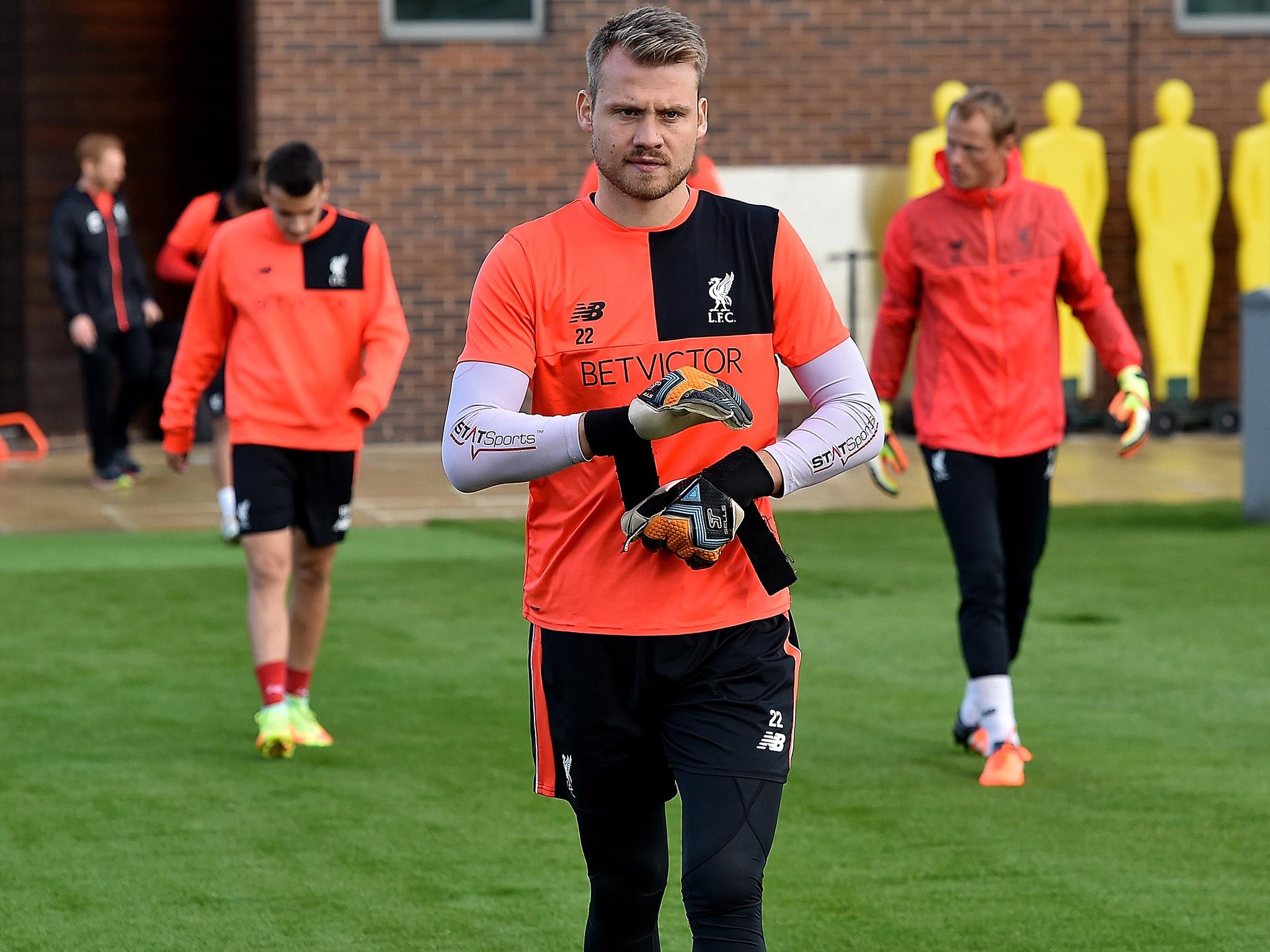 Simon Mignolet will start Liverpool's EFL Cup clash with Spurs but is now second choice goalkeeper